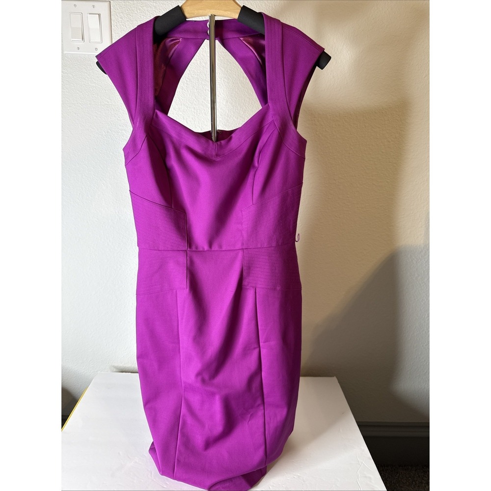 White House Black Market Dress Fuschia‎ Cocktail Dress Size 2 (missing belt)